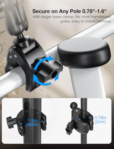 PLDHPRO Tablet Mic Music Holder for iPad Clamp Mount Stand, Microphone Tripod Treadmill Stroller Spin Bike Exercise Handlebar Accessories Compatible iPhone iPad Galaxy Tab 5.5-14.6'' Phones Tablets - size: 6.1 in Arm