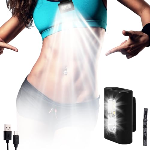 Clip on Running Lights,Rechargeable Night Light with Strong Magnet Reflective, LED Running Lights 6 Lighting Modes with Red Strobe for Runners Joggers Walking Camping Outdoor Adventure, 1Pack-Black - color: Black-1