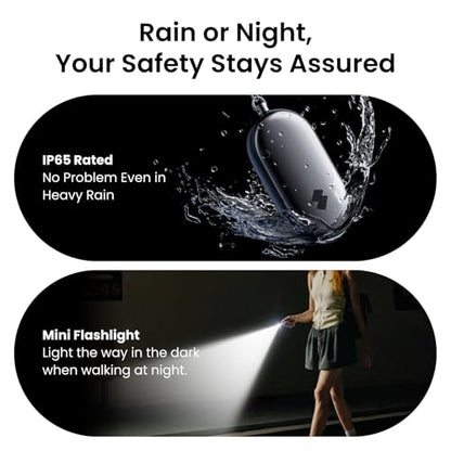 SwitchBot 130 dB Personal Safety Alarm for Women with Apple Find My APP, Extra-Loud Siren & Strobe Light, Waterproof Self Defense Keychain for Women, College Girls and Kids (White) - color: White