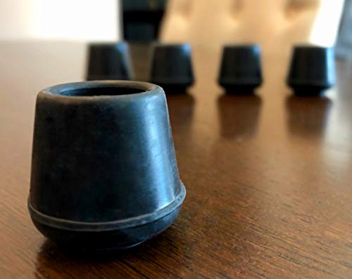 Shepherd Hardware 7/8-Inch Inside Diameter Rubber Leg Tips, 4-Pack, Black