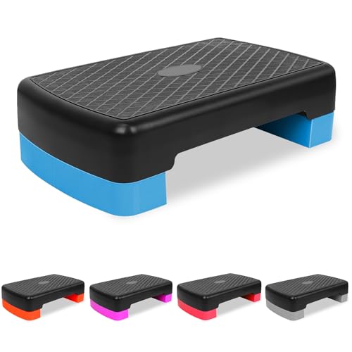 Exercise Workout Aerobic Step Platform Trainer, 18" Aerobic Stepper with 4"-6" Adjustable Height Risers