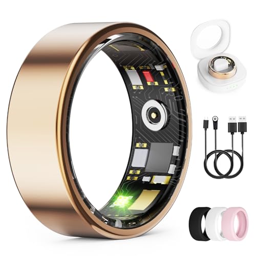 Smart Ring for Women & Men, Health Tracker Ring, Fitness Tracker Ring - color: Rose Gold, size: 7#