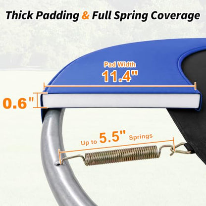 Exacme Double-Sided Round Trampoline Spring Cover, Replacement Safety Pad - color: Blue, size: 10FT