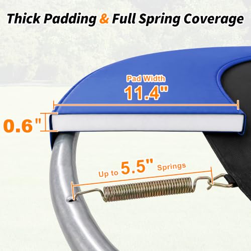Exacme Double-Sided Round Trampoline Spring Cover, Replacement Safety Pad - color: Blue, size: 10FT