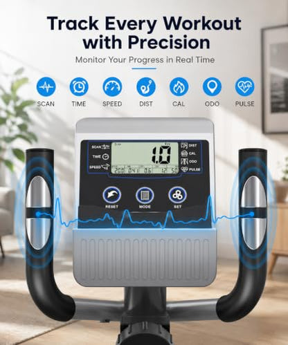 THERUN Elliptical Exercise Machine, Ultra-Quiet Magnetic Machine for Home - color: Turquoise