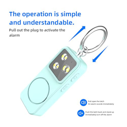 B11 Portable Lighting Women's Safety Alarm Device 150dB Buzzer Alarm Strobe Light Rechargeable with Charging Cable and Power Switch Night-time Flashlight Keychain (Pink - Lighting Alarm) - color: Pink - Lighting Alarm