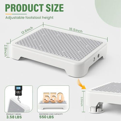 SOYO Mobility One Step Stool Platform for Adults & Elderly, White-Gray - color: White-gray