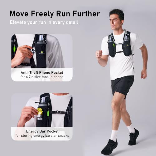 N NEVO RHINO 5L Running Vest , Hydration Vest Pack with 1.5L Water Bladder - color: Black