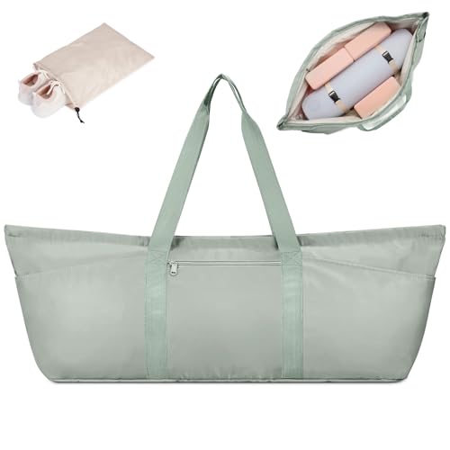 sportsnew Large Yoga Mat Bag Trolley Sleeve Gym Carrier Shoe Bag Wet Pocket - color: Green