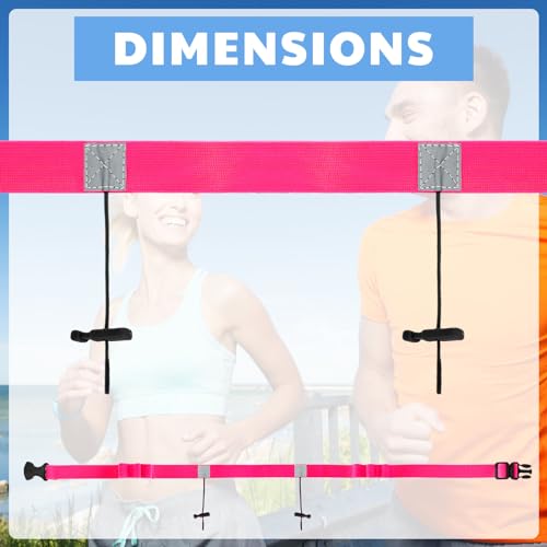 JOVITEC 2 Pack Race Number Belt with 6 Gel Loops, Pink and Black - color: Pink and Black