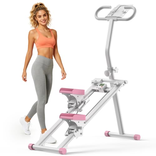 OWLSKY Stair Stepper for Home,Vertical Climber Exercise Machine with Stable Triangular Frame, Smooth & Quiet Motion, Full Body Workout Equipment - style: OW-2233 Stair Stepper Pink White