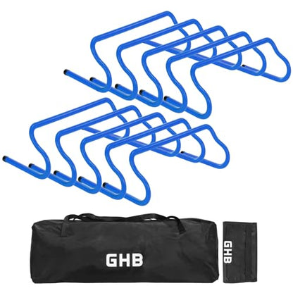 GHB Agility Hurdles 8" Speed Agility Training Hurdles - size: 10 Pack-Blue