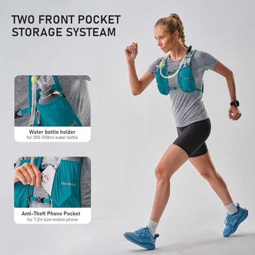 N NEVO RHINO 5L Running Vest , Hydration Vest Pack with 1.5L Water Bladder - color: Green