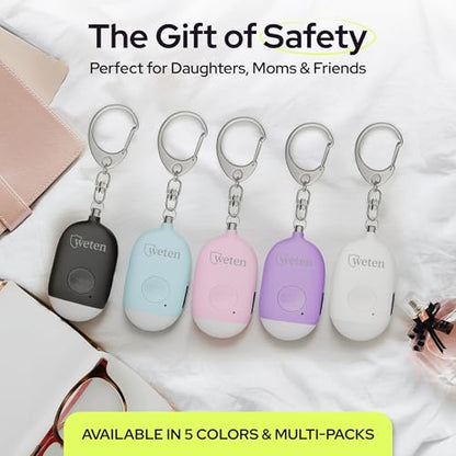 Personal Safety Alarm Keychain for Women, 130dB Siren, Rechargeable, 2 Pack - color: G - Pink&Blue