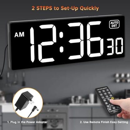 Soobest Digital Wall Clock with Seconds for Gym - color: 10.2” White