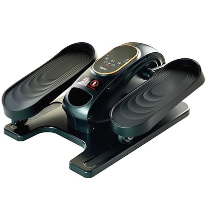 Under Desk Elliptical Exercise Machine, Electric Leg Exerciser with 12 Speeds, Forward & Reverse Modes,Quiet Compact Seated Pedal Stepper Machine with Remote Control for Seniors & Adults - color: Black
