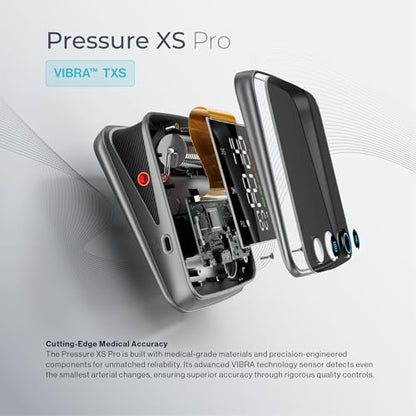 Pressure XS Pro Bluetooth Blood Pressure Monitor, Upper Arm BP Cuff 22–42 cm, Accurate Automatic Digital Systolic/Diastolic, Large Display, Mobile App Compatible for iOS & Android Devices