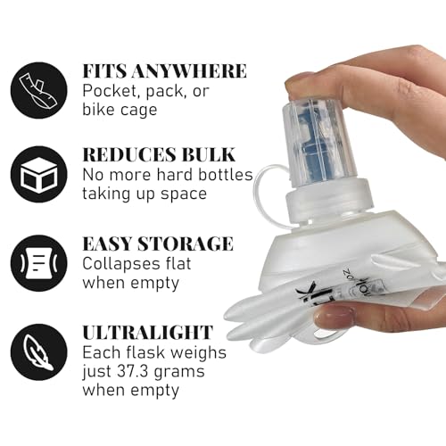 2Pcs 500ml Soft Flask, TPU Collapsible Soft Water Bottle for Hydration Pack, Running Vest, Leak-Proof Folding Water Bottle for Hiking Cycling Climbing Jogging- Wihte - color: 500ML Wihte