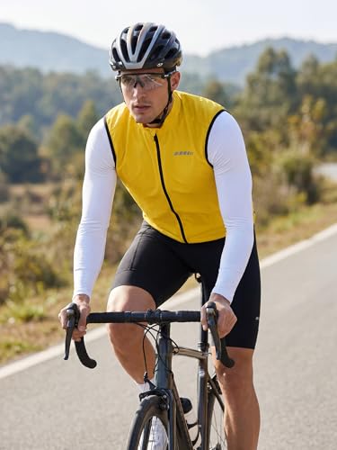 qualidyne Men's Windproof Cycling Vest, Full-Zip Sleeveless Bike Gilet - color: Earthy Yellow, size: XX-Large