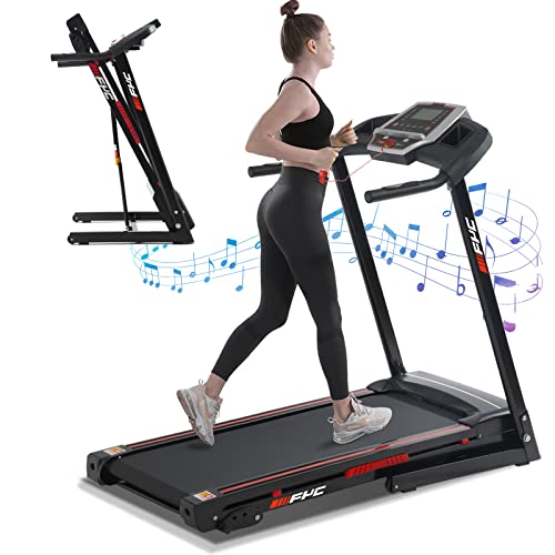 FYC Folding Treadmill with Incline for Home 330 LBS Weight Capacity Running Machine with Bluetooth, 3.5HP Foldable 17" Wide Electric Treadmill Easily Assembly