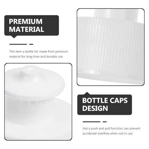 NOLITOY Water Bottle Caps 20 Pcs 28/410 Push Pull White Replacement Lid Safe Polymer Sport Gym Hike Run Workout Drink Canteen Leak Proof Seal Cycling Accessory Flask Cover