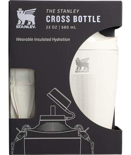 Stanley Cross Bottle 23 oz | Travel Water Bottle with Jacquard Strap | Leakproof Tritan Lid with Removable Straw | Insulated Stainless Steel | BPA-Free | Cream - color: Cream, size: 23 Ounces