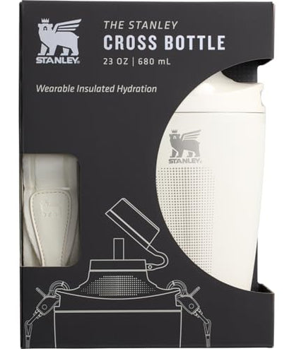 Stanley Cross Bottle 23 oz | Travel Water Bottle with Jacquard Strap | Leakproof Tritan Lid with Removable Straw | Insulated Stainless Steel | BPA-Free | Cream - color: Cream, size: 23 Ounces
