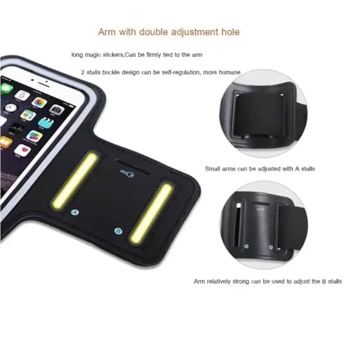 High Sensitive Touch Screen Sports Armband Breathable with Key Pocket for iPhone 17-12 Pro Max for Android Gym Jogging Daily Use (Dark Blue) - color: Dark blue