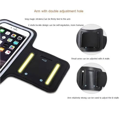 High Sensitive Touch Screen Sports Armband Breathable with Key Pocket for iPhone 17-12 Pro Max for Android Gym Jogging Daily Use (Dark Blue) - color: Dark blue