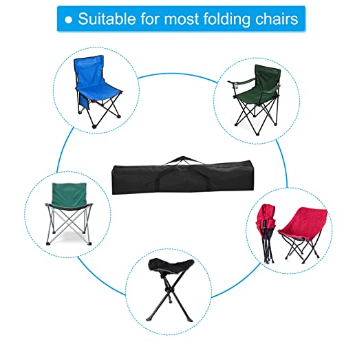 PATIKIL 59 Inch Camp Chair Replacement Bag, Nylon Foldable Carrying Bag Large Zippered Bag with Shoulder Strap for Camping Travel, Black - size: 59 Inch