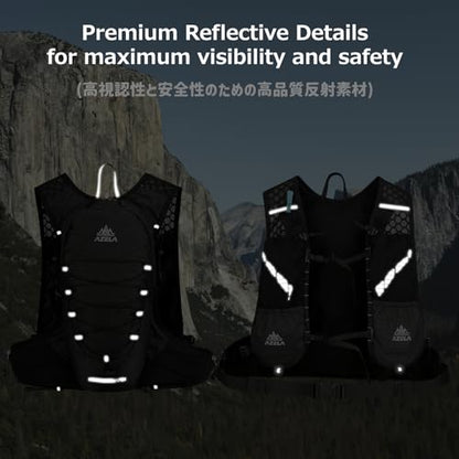 Azarxis Hiking Hydration Pack Running Backpack 18L Daypack Vest Lightweight for Women Men Cycling Biking Trail Race Rave (Black + 2L White Water Bladder) - color: #2 Black + 2l White Water Bladder