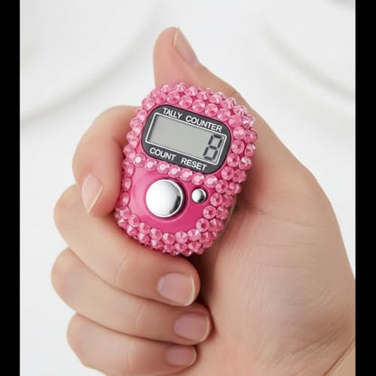 Pink Electronic Finger Tally Counter Clicker Counter,Convenient Portable Digital Display Tally Counter, Digital Tally Counter with LCD Display, Portable Hand Counter for Sports, Golf, Counting