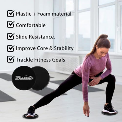 ZILLEEN Exercise Sliders for Working Out Pilates Fitness Discs 10pcs - color: Blue