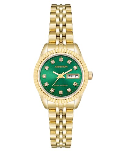 Armitron Women's Genuine Crystal Accented Bracelet Watch, 75-2475 - color: Gold/Green