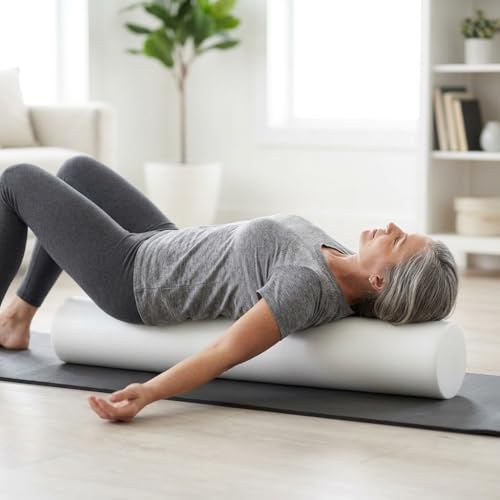 Medium/Firm White PE Foam Roller (12" Half Round) - size: 12" Half Round