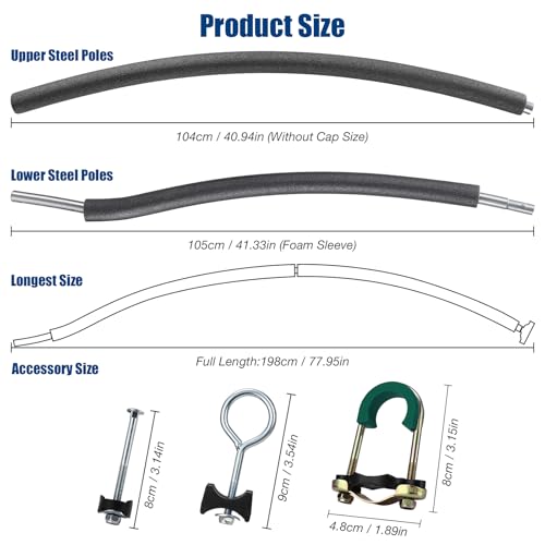 2PCS Trampoline Poles Replacement, Fits 1.65'' Inner Diameter