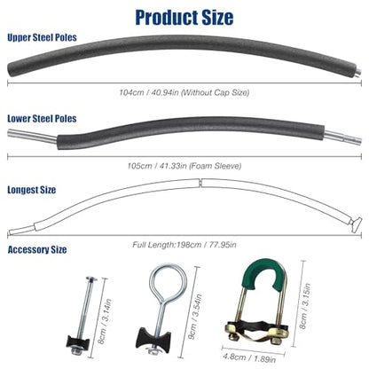 2PCS Trampoline Poles Replacement, Fits 1.65'' Inner Diameter