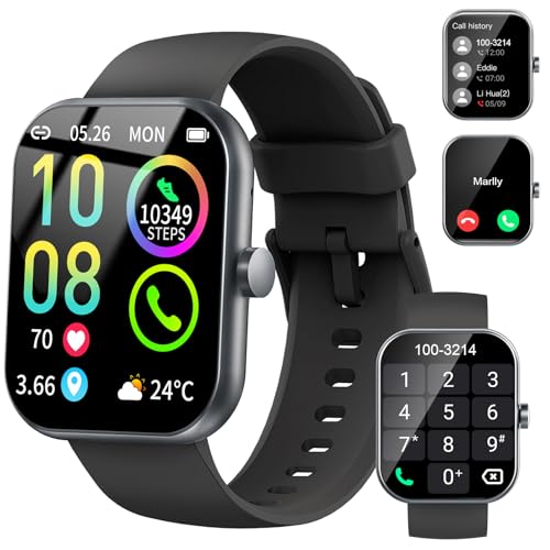 Jugeman Smart Watch for Men Women, 1.96" HD Smartatch(Answer/Make Calls), 113+ Sport Modes, Activity Fitness Tracker with Heart Rate/Sleep Monitor/Pedometer/Calories, IP68 Waterproof for Android iOS - color: A-Black