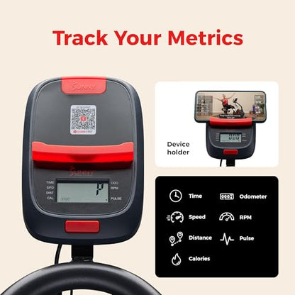 Sunny Health & Fitness Smart Indoor Cycling Bike for Home Cardio Exercise