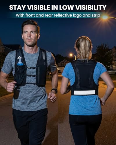 Zelvot Running Vest for Women Men, Hydration Vest with 500ml Soft Flask - size: Medium-Large