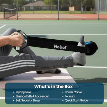 Nobol MyoSphere® Vibration Massage Ball & MyoBelt Kit, Portable Muscle Recovery Tool with Bluetooth Belt Remote Deep Tissue Vibration Rechargeable Massager - Space Black - color: Space Black