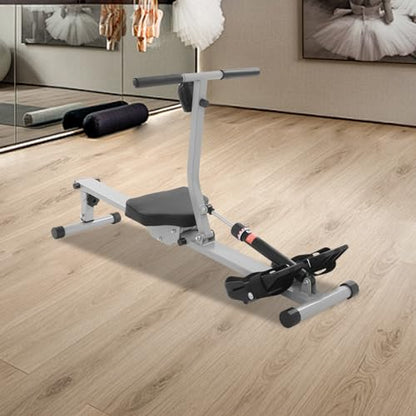 Rowing Machine Adjustable Foldable Rowing Exercise Machine, 3 in 1 Adjustable AB Machine, Multi Functional Row Machine Equipped for Home Gym with Comfortable seat