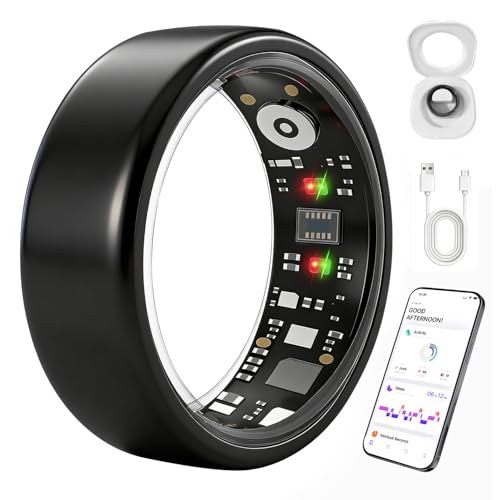 Smart Ring Gen 3 for Women Men, IP68 Waterproof Health Tracker Black,6 - color: Black, size: 6