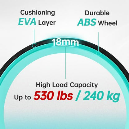 GymCope Back Roller Wheel 6 Inch Spine-Safe Groove, for Yoga Pilates Gym - color: Mint Green, size: 6"