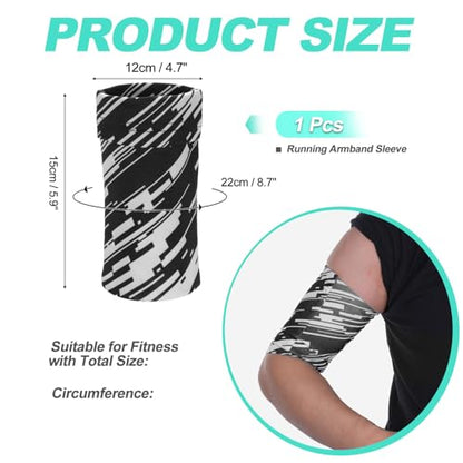 Cell Phone Armband Sleeve, Universal Sports Arm Band Sleeves Stretches to Fit All Phones Holder Black & White - Fitting for (Fitness ExerciseWorkout/Hiking/Jogging/Gym) - color: Black & White