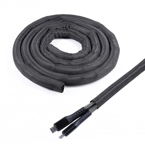 Black Split Braided Cable Management Sleeves 1/2inch -30Feet - size: 1/2"-30Feet