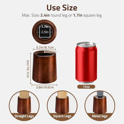 Bed Risers, 4 Inch Wooden Furniture Risers 4 Pack - size: 4 inch