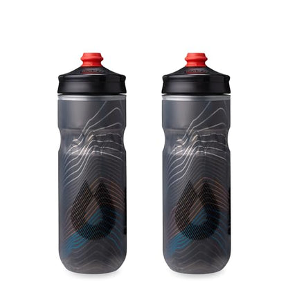 HydraPak Polar Surge Insulated Bike Water Bottle (20oz, Ascent Black) - color: Ascent Black, style: 20oz/600ml