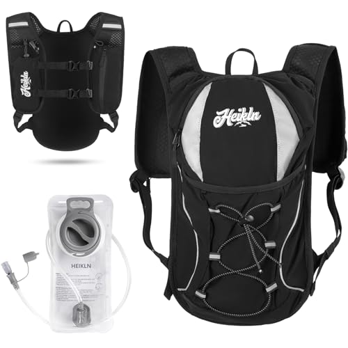 HEIKLN Hydration Backpack,Lightweight Water Backpack with 2L Water Bladder Running Hydration Vest Backpack for Hiking Running Cycling Hiking - color: Black