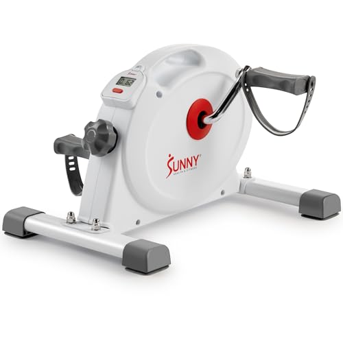 Sunny Health & Fitness Smart Mini Cycle, Under Desk Pedal Arm/Leg Exerciser - color: White